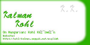 kalman kohl business card